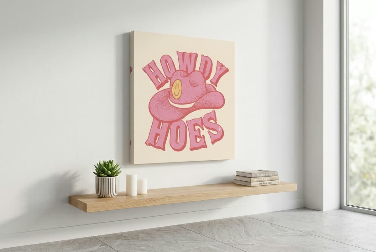 Howdy Hoes canvas mockup