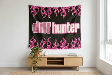 DILF Hunter tapestry wall hanging mockup