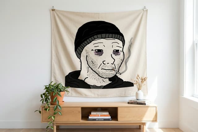 The Doomer meme gift tapestry
