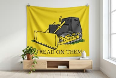 Tread on Them tapestry wall hanging mockup