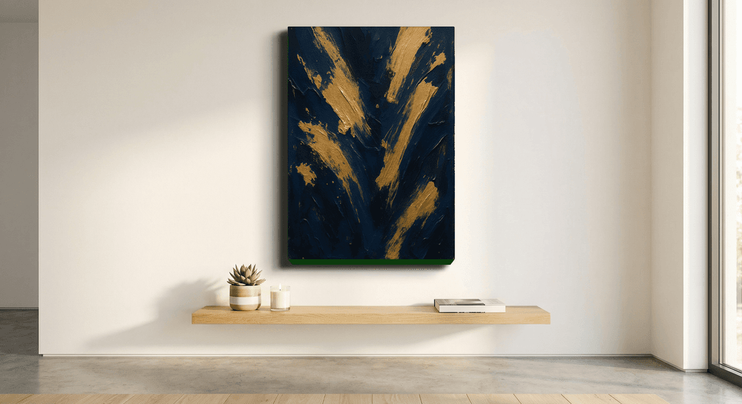 Midnight & Gold canvas print mockup