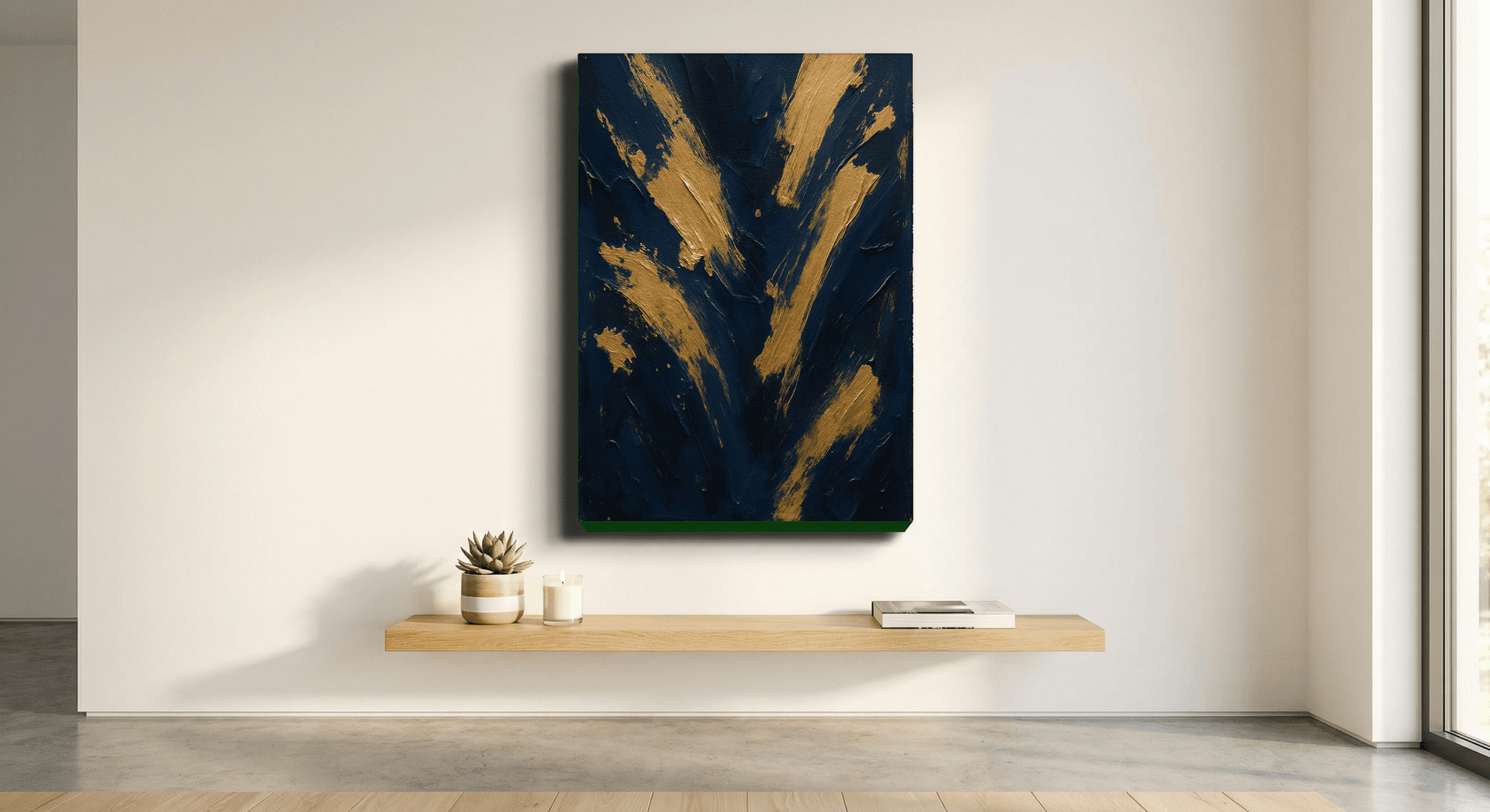 Midnight & Gold — AI home decor for the living room