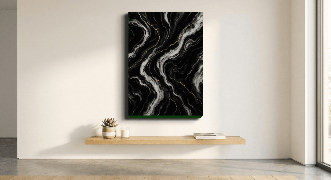 Black Marble canvas print mockup