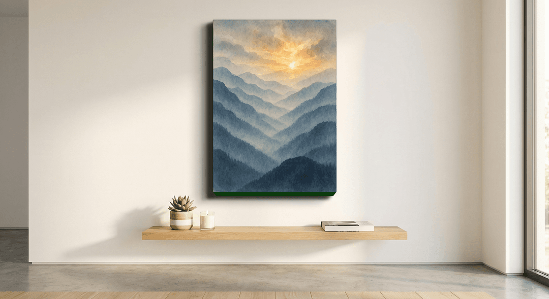 Misty Sunrise canvas print mockup