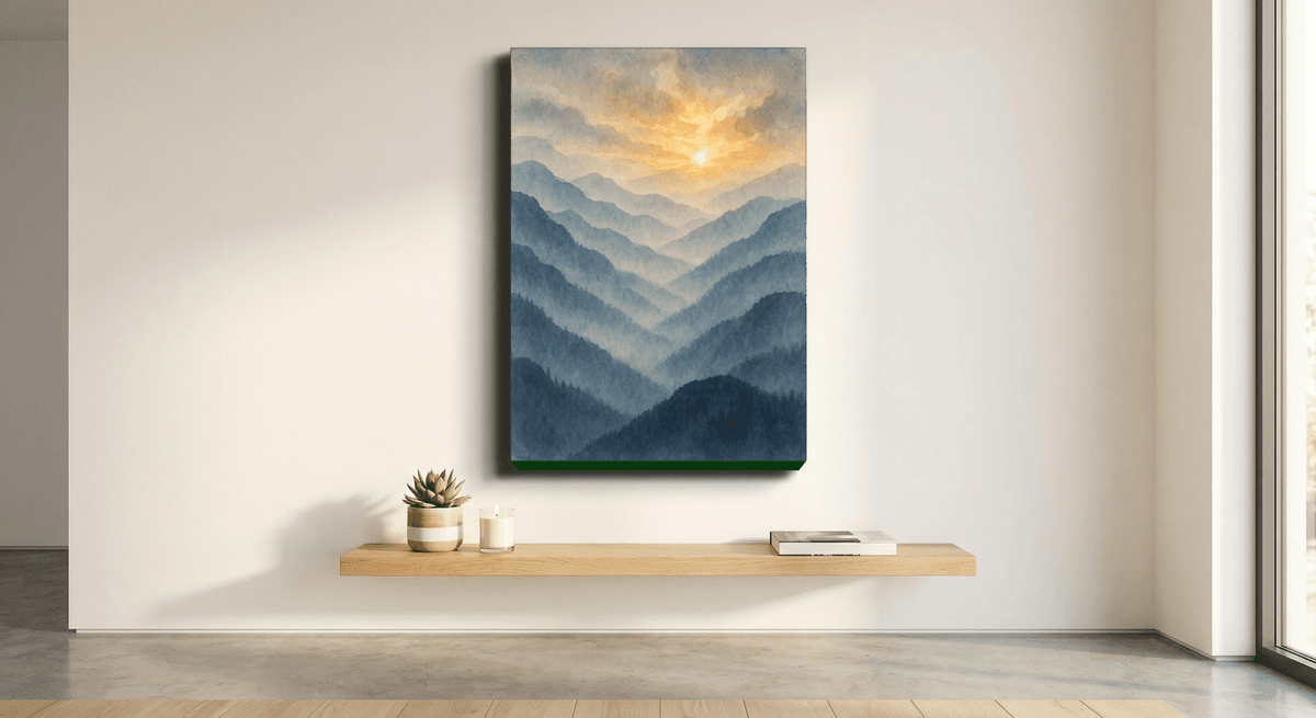 Misty Sunrise canvas mockup