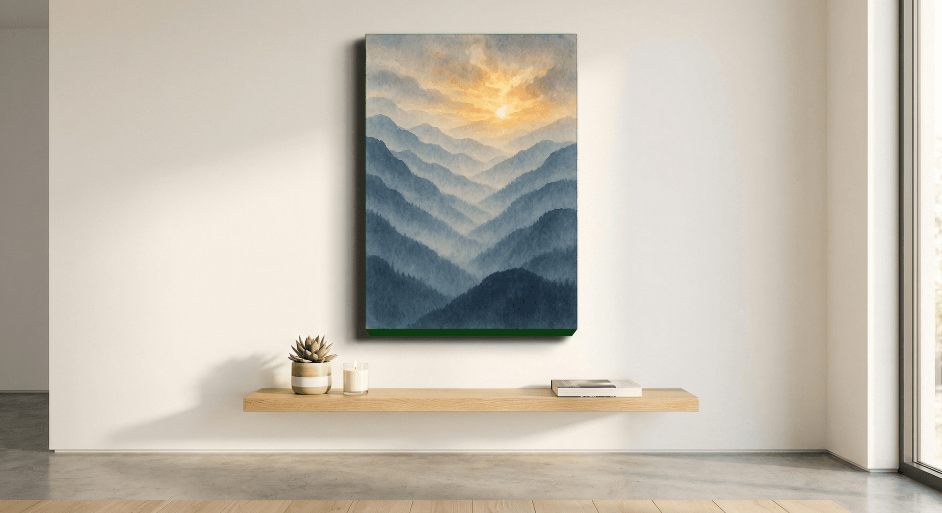 Misty Sunrise — AI home decor for the bedroom
