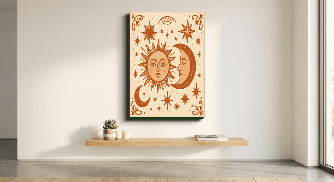 Celestial Duo canvas print mockup