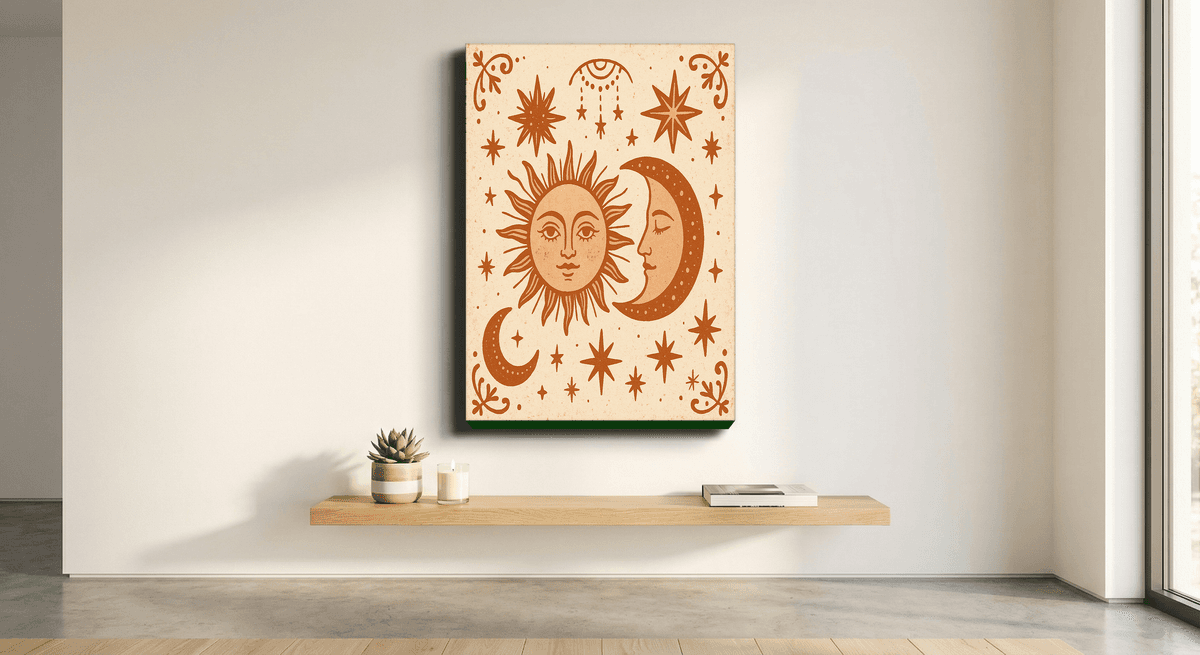 Celestial Duo canvas mockup