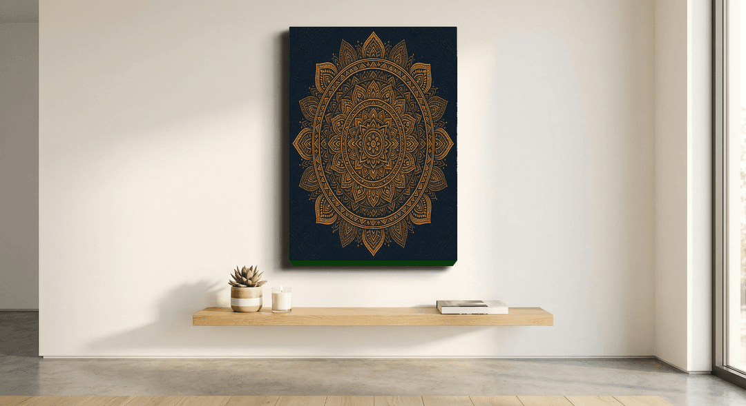 Golden Mandala canvas print mockup