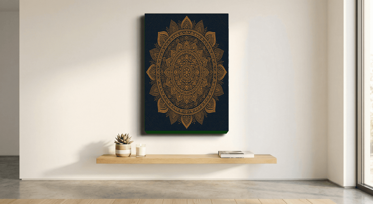 Golden Mandala canvas mockup