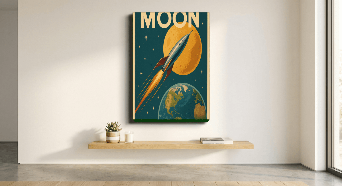 Visit The Moon canvas mockup
