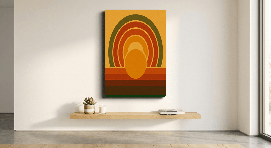 Groovy Sunset canvas print mockup