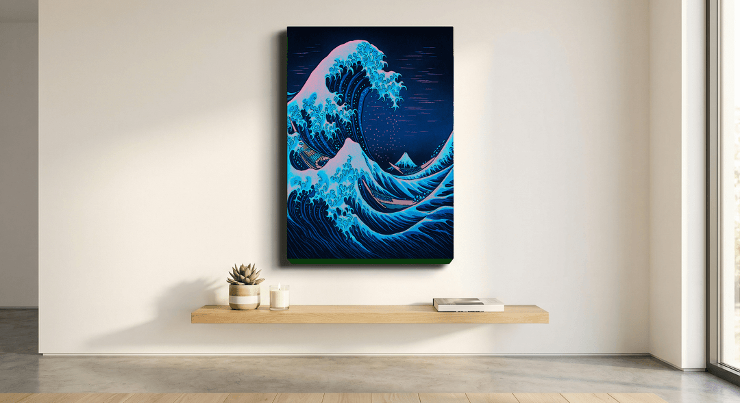 Neon Wave canvas print mockup