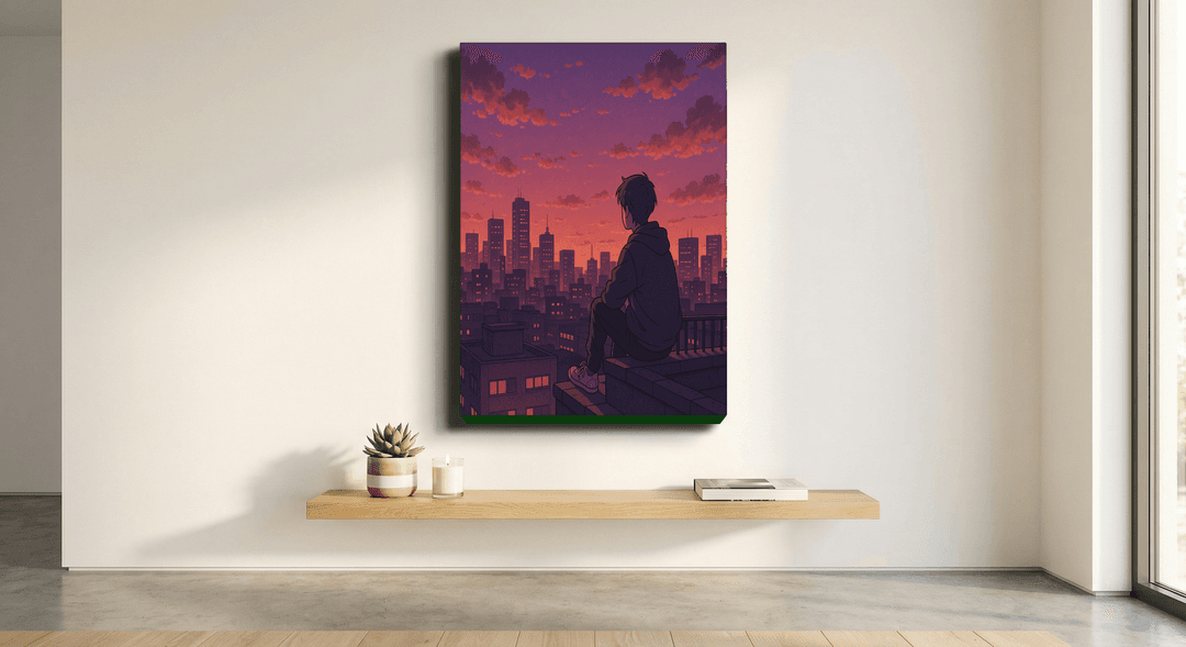 Rooftop Sunset canvas print mockup