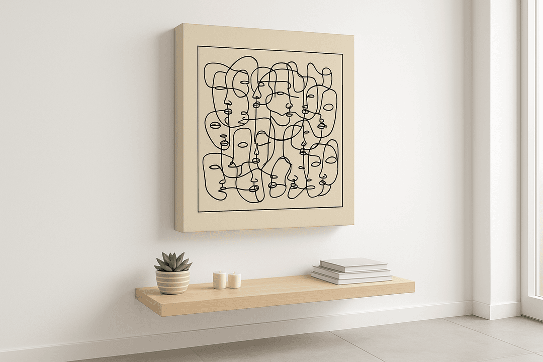 Endless Faces canvas print mockup