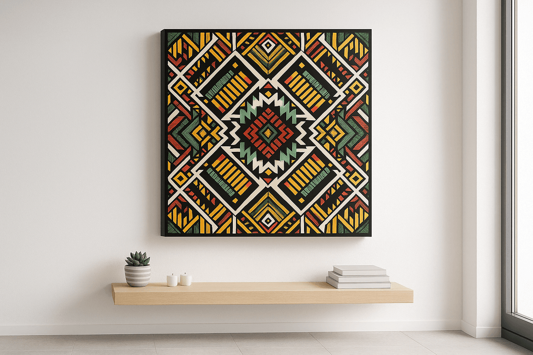 Tribal Geometry canvas print mockup