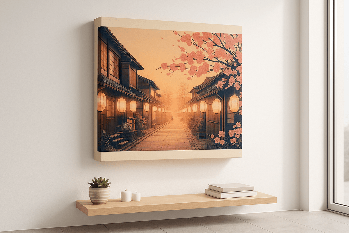 Sakura Street canvas mockup
