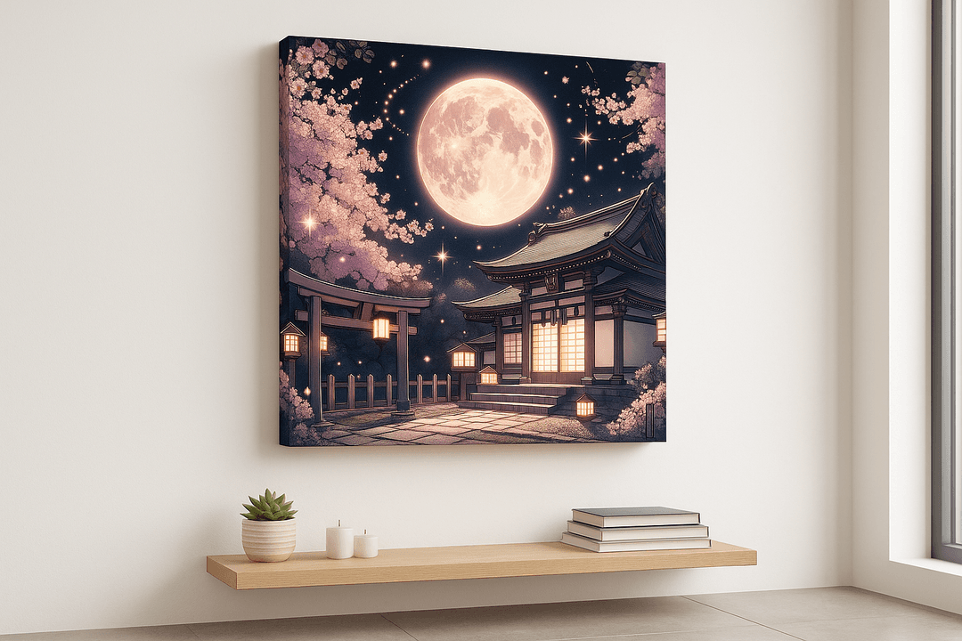 Moonlit Shrine canvas print mockup