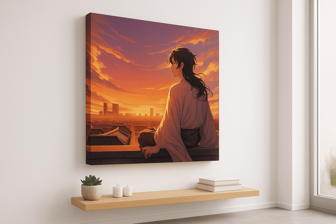 Sunset Rooftop canvas print mockup