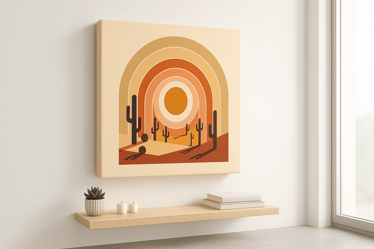 Desert Sunrise canvas mockup