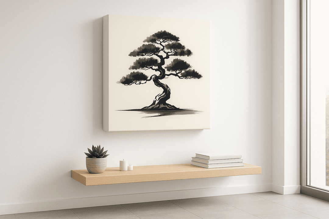 Ink Bonsai canvas print mockup