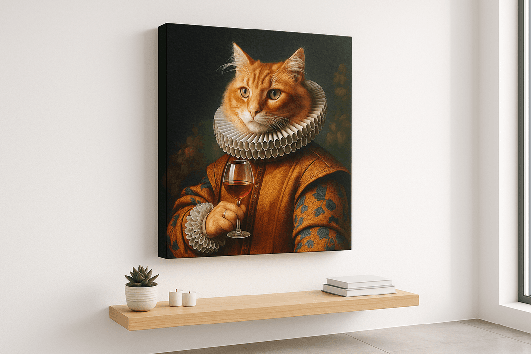 Cat Sommelier canvas print mockup