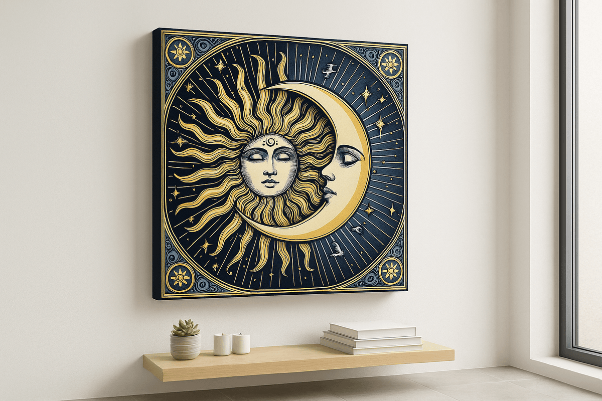 Sun & Moon canvas mockup