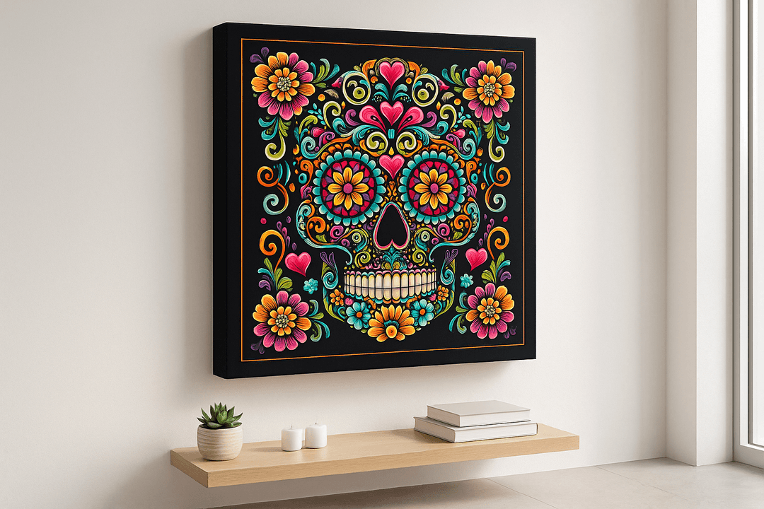 Sugar Skull canvas print mockup