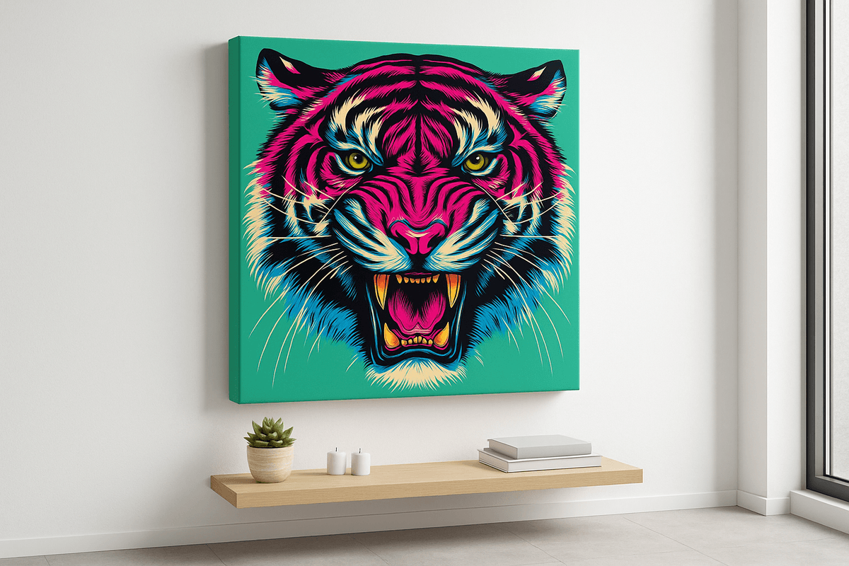 Pop Tiger canvas mockup