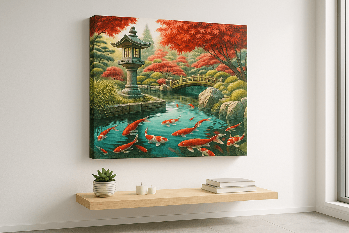 Koi Garden canvas mockup