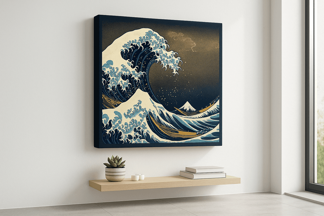 The Great Wave canvas print mockup