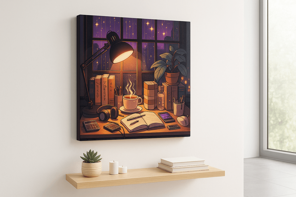 Rainy Window canvas mockup
