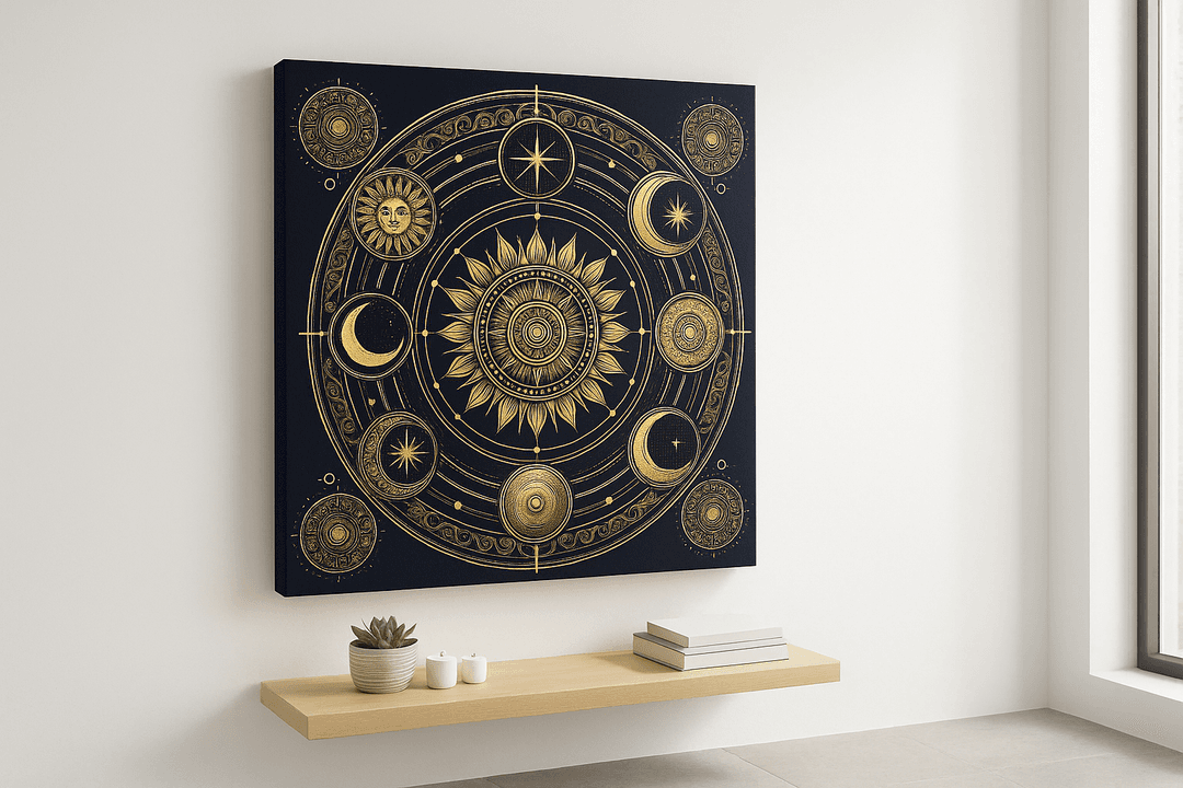 Celestial Mandala canvas print mockup