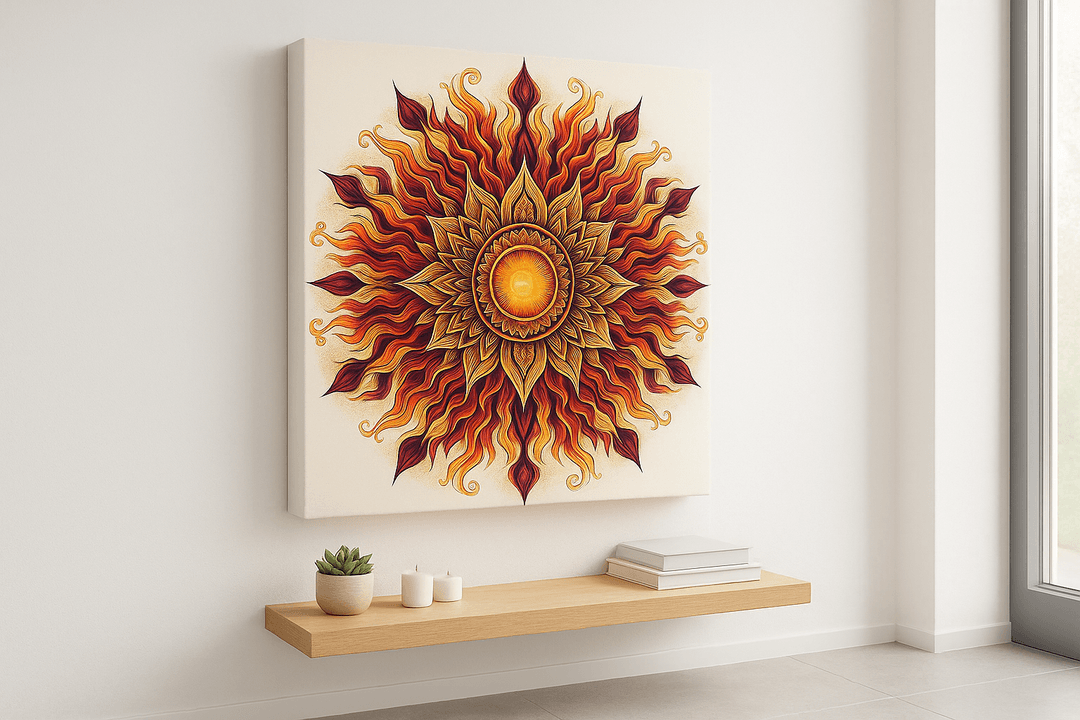 Fire Mandala canvas print mockup