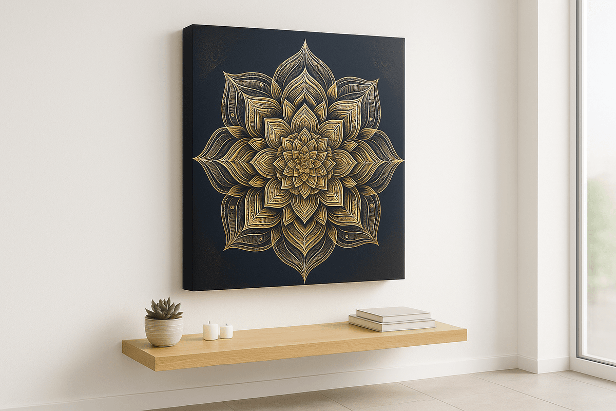Golden Lotus canvas mockup