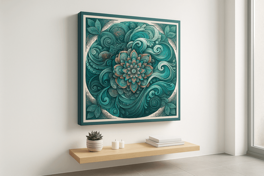 Ocean Mandala canvas print mockup