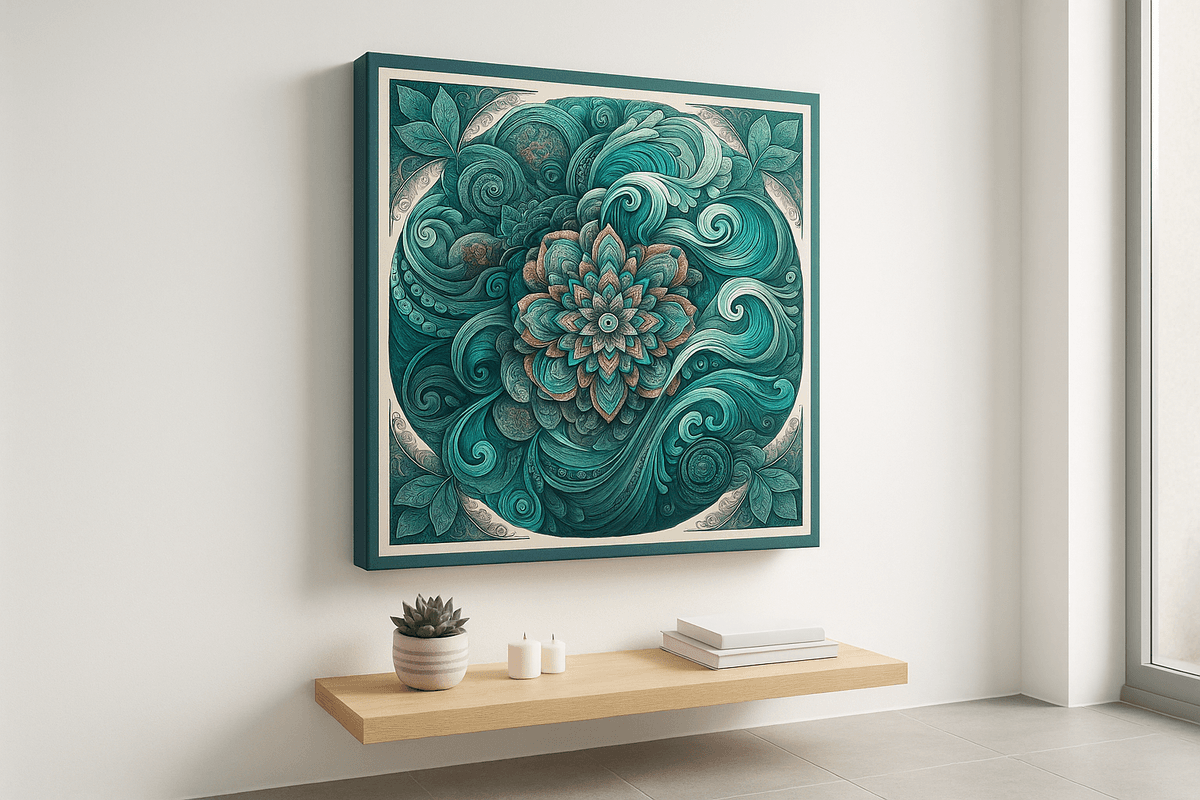 Ocean Mandala canvas mockup