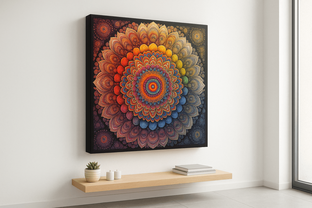 Spectrum Mandala canvas print mockup