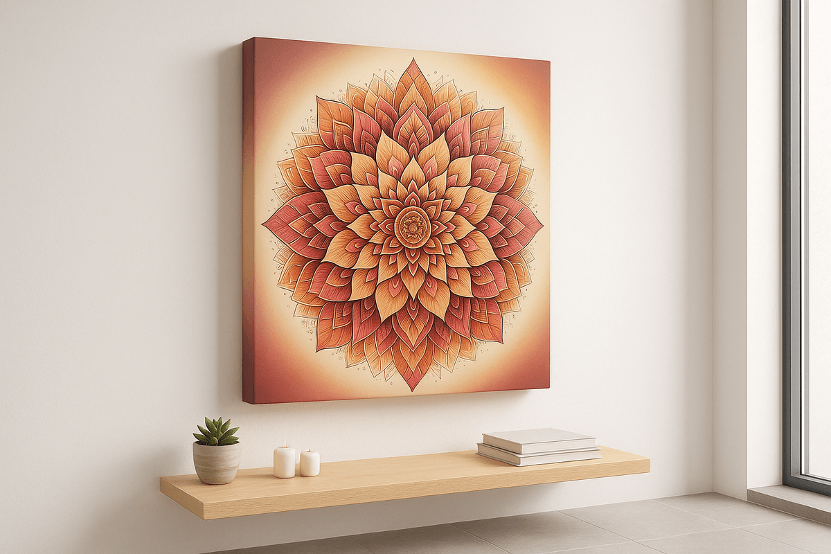 Sunset Mandala canvas mockup