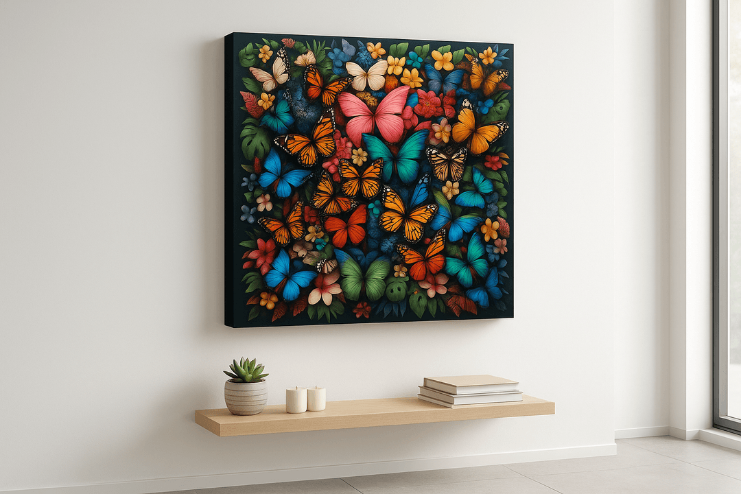 Butterfly Garden canvas print mockup