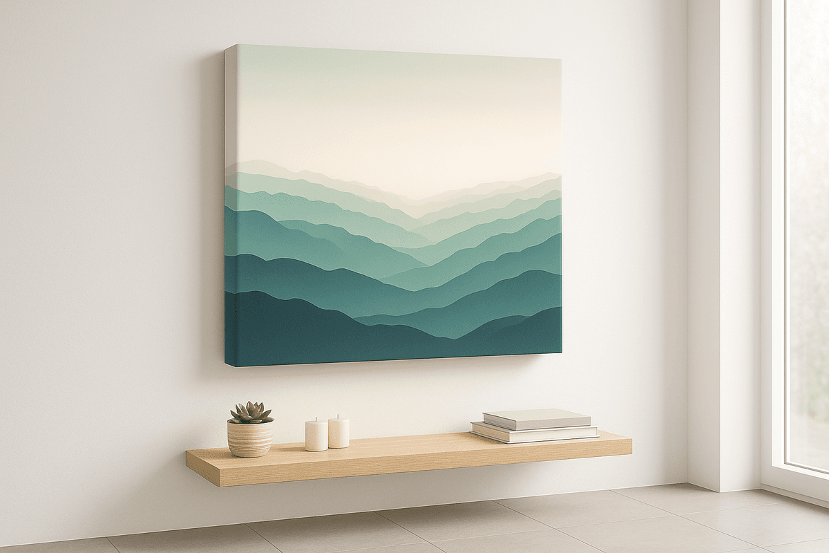 Layered Mist canvas mockup