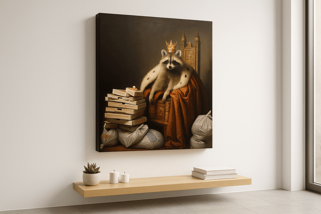 Trash King canvas print mockup