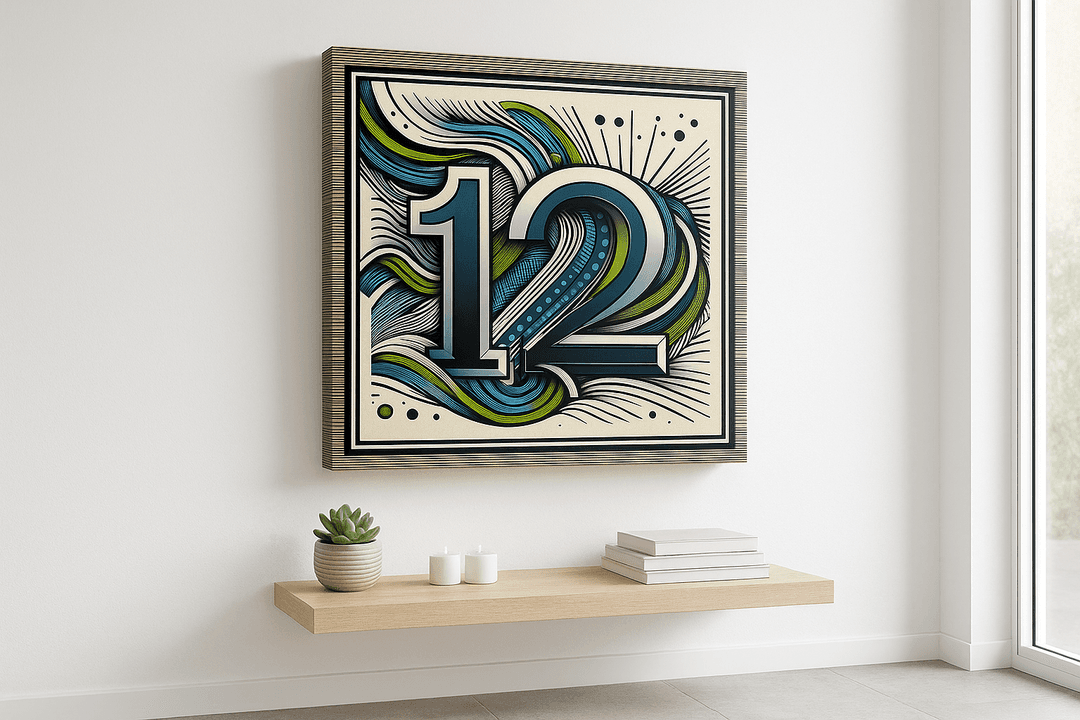 12th Flag canvas print mockup