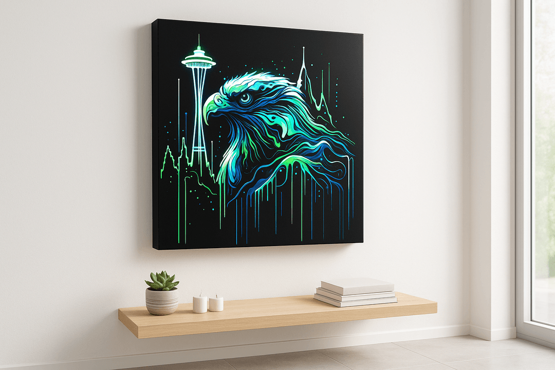 Neon Drip canvas print mockup