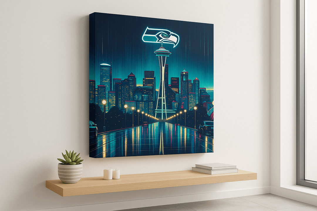 Neon Rain canvas print mockup