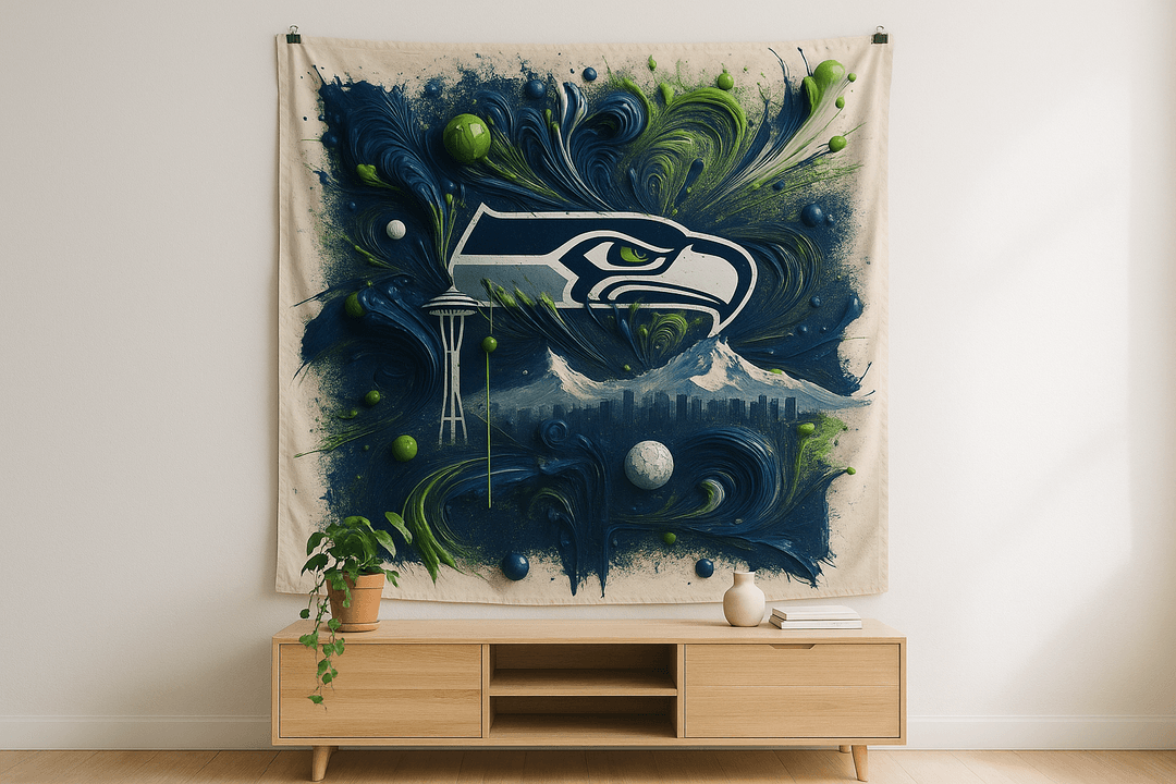Rainier Splatter tapestry wall hanging mockup